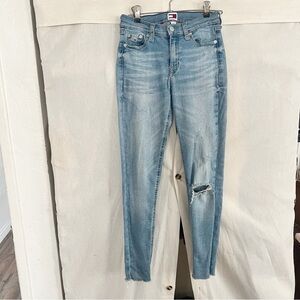 Tommy Hilfiger Nora Mid Rise Skinny Distressed Knee Jeans 26/28